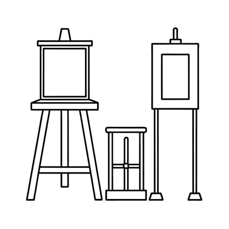 Stylish Art Gallery Furniture Set Iconsのイラスト素材