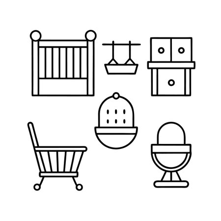 Creative Icons for Modern Nursery Designのイラスト素材
