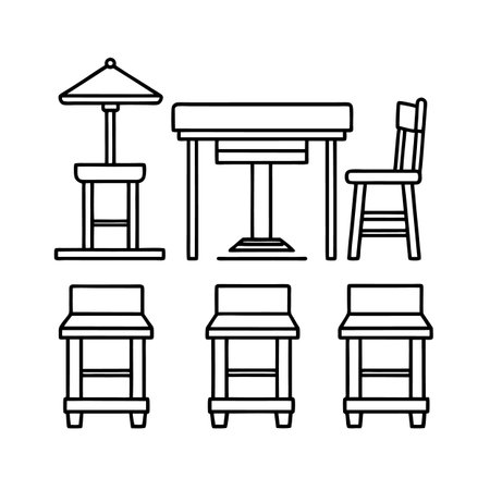 Creative Icons for Restaurant Furnitureのイラスト素材