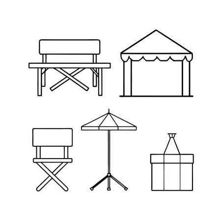Illustrative Icons for Outdoor Event Furnitureのイラスト素材
