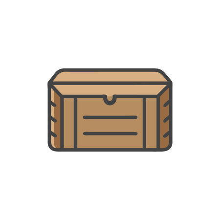 Creative Trunk Box Icon for Furnitureのイラスト素材