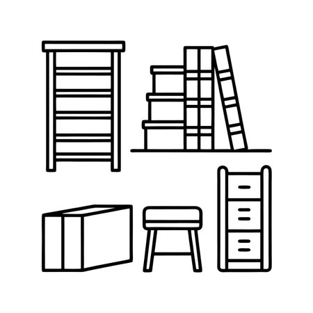Home Library Icon Set for Designのイラスト素材
