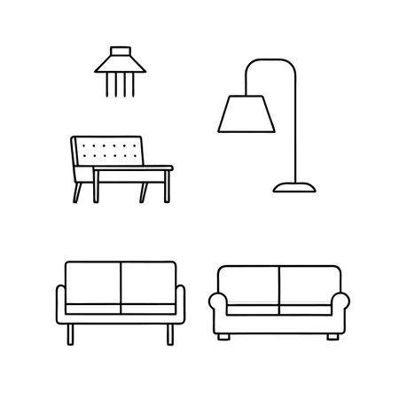 Icons for Modern Lounge Furniture Designのイラスト素材