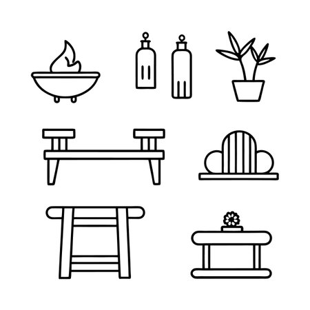 Creative Icons for Spa Furnitureのイラスト素材