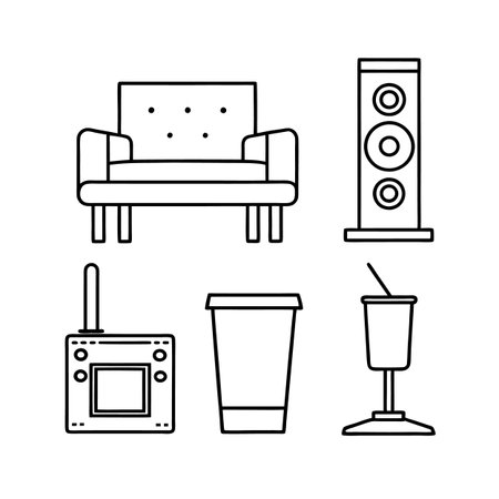 Creative Icons for Theater Room Furnitureのイラスト素材