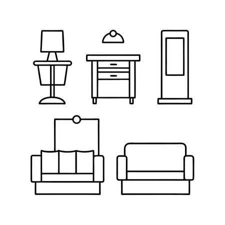 Illustrative Icons for Reception Area Furnitureのイラスト素材