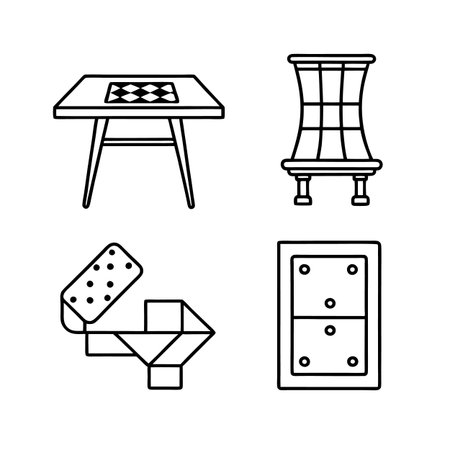 Vintage Game Furniture Icons for Designのイラスト素材