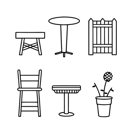 Icons for Urban Cafe Patio Designのイラスト素材