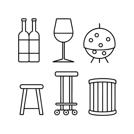 Illustrative Icons for Wine Tasting Roomのイラスト素材