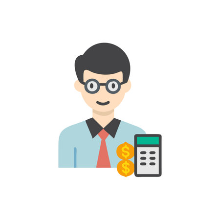 Stylish Accountant Icon Illustrationのイラスト素材