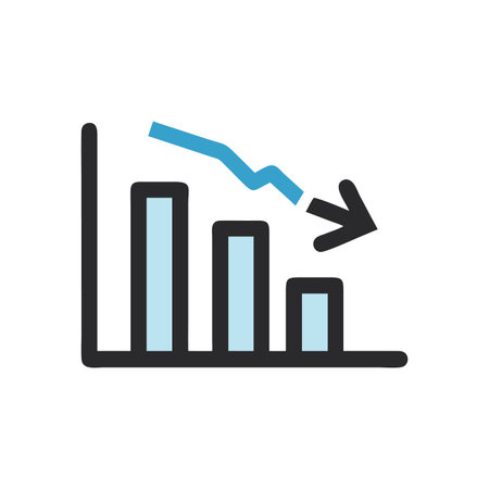 Key Business Decline Iconのイラスト素材