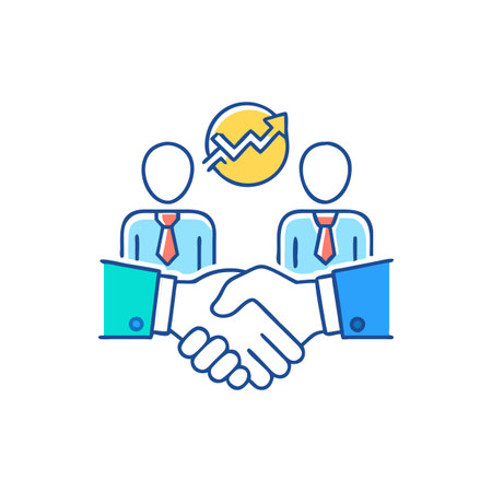 Dynamic Business Partnership Iconのイラスト素材