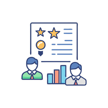 Business Performance Review Iconのイラスト素材