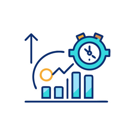Dynamic Business Productivity Analysis Iconのイラスト素材
