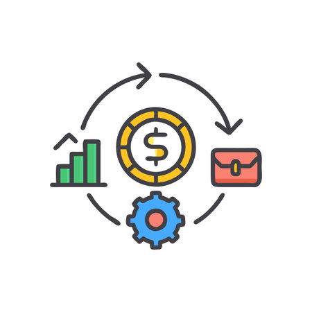 Dynamic Business Operating Expenses Iconのイラスト素材