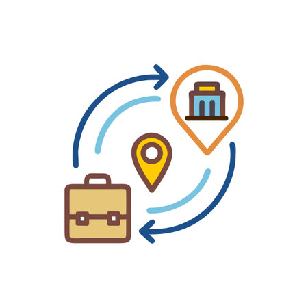 Key Business Relocation Strategy Iconのイラスト素材