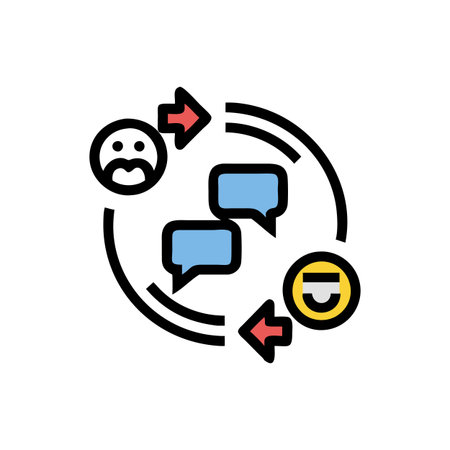 Key Customer Feedback Loop Iconのイラスト素材