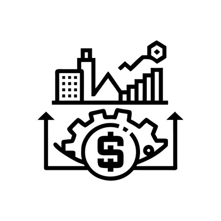 Key Economic Landscape Iconのイラスト素材