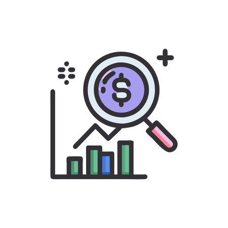 Key Economic Impact Analysis Iconのイラスト素材