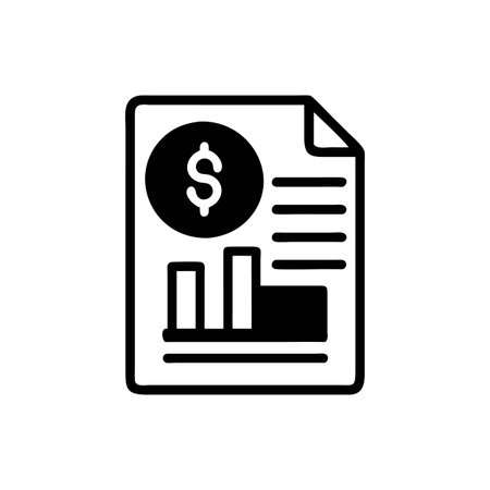 Financial Statements Management Iconのイラスト素材