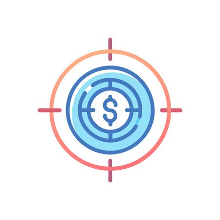 Financial Targets Management Iconのイラスト素材
