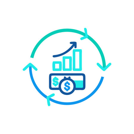Financial growth vector icon, business analytics and investment, financial management, profit and lossのイラスト素材