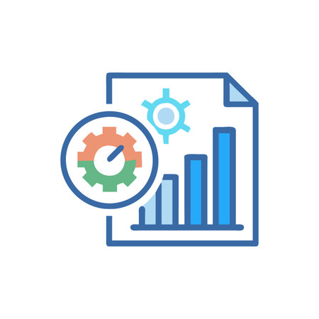 Comprehensive Business Efficiency Analysis Iconのイラスト素材