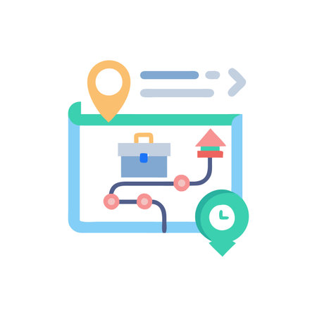 Key Business Roadmap Iconのイラスト素材