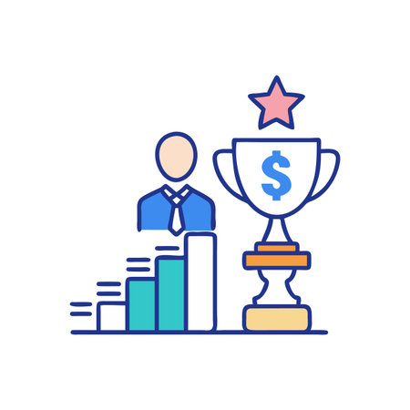 Dynamic Business Achievement Iconのイラスト素材