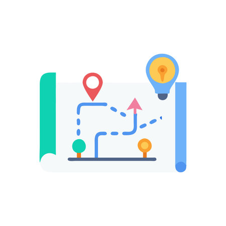 Comprehensive Business Innovation Roadmap Iconのイラスト素材