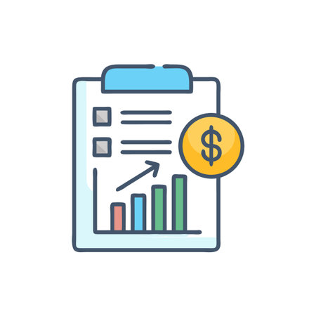Financial Reporting Analysis Iconのイラスト素材