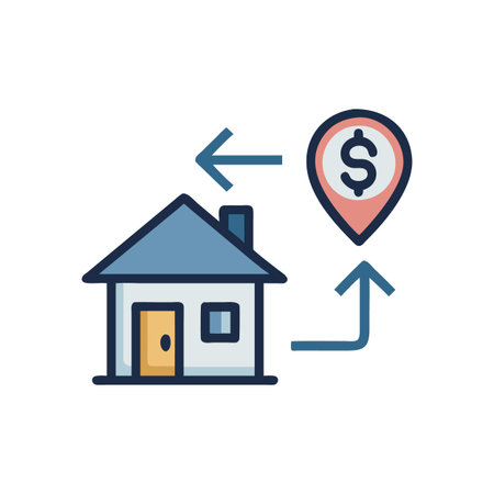 Key Business Relocation Cost Iconのイラスト素材