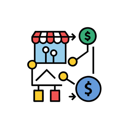 Icon for Analyzing Market Entry Tacticsのイラスト素材