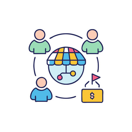 Market Segmentation Strategy Iconのイラスト素材