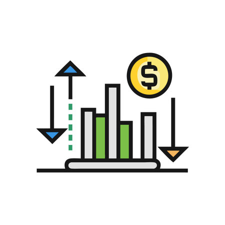 Key Economic Impact Metrics Iconのイラスト素材