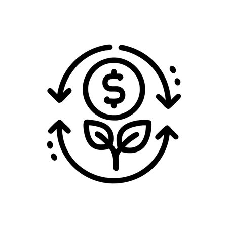 Comprehensive Icons for Sustainable Finance Managementのイラスト素材
