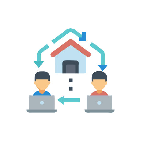 Creative Telecommuting Icon for Digital Workspacesのイラスト素材