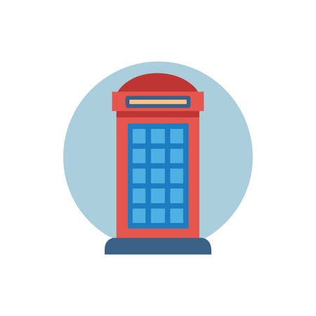 Telephone Booth Icon for Retro Communicationのイラスト素材