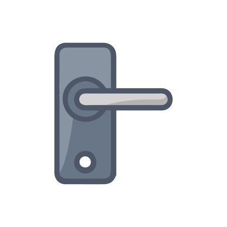 Lever Door Handle Icon for Doorsのイラスト素材