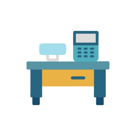 Icon Representing Phone on Deskのイラスト素材