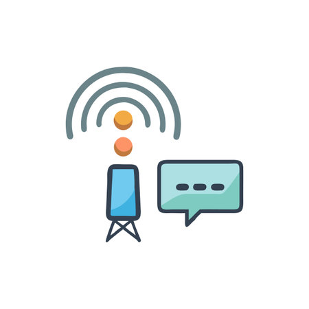 Wireless Communication Icon for Modern Devicesのイラスト素材