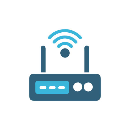 Creative Wireless Router Icon for Digital Communicationのイラスト素材