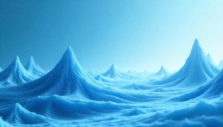 Icy mountain range abstract background with cool blue tonesの写真素材