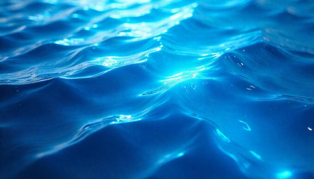Gentle ocean waves shimmering in sunlight, abstract nature beauty