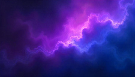 Abstract ethereal clouds background in purple and blue tonesの写真素材
