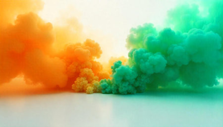 Colorful billowing smoke effect abstract artistic background design element
