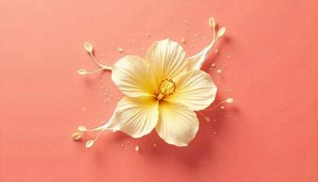 Hibiscus flower on a soft peach background arrangement