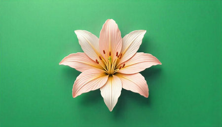 Elegant lily flower against a minimalist green backdrop