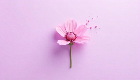 Minimalist pink flower arrangement on pastel background image