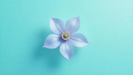 Elegant blue flower on a clean minimalist background